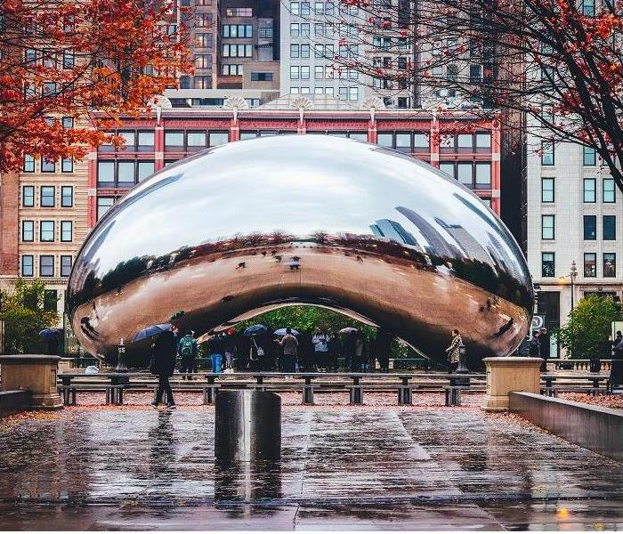 Steel statue in Chicago